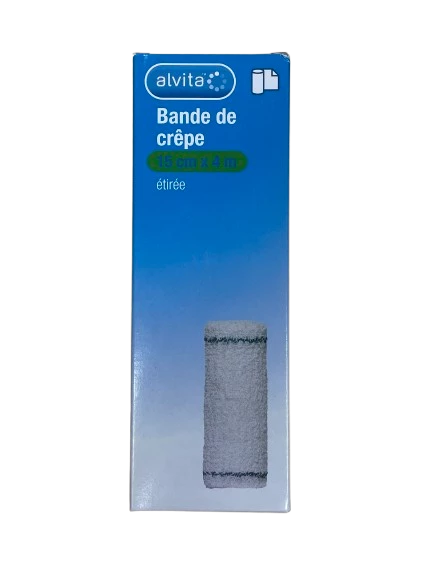 Bande de crêpe 100% coton, souple et hypoallergénique 15 cm x 4 m - Alvita issu de l'économie circulaire pas chère