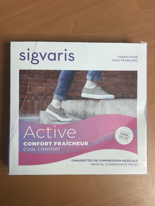 Occasion : SIGVARIS ACTIVE - Chaussettes de compression médicale - TAILLE MEDIUM NORMAL (classe 2) - Fabrication Française issu de l'économie circulaire pas cher