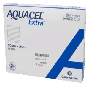 Pansement Hydrofiber avec Renfort Fibre pas cher 20 cm x 24 cm - Aquacel Extra