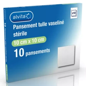 Pansement tulle vaseliné 10x10cm