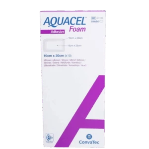Pansement hydrocellulaire adhésif siliconé Hydrofiber - AQUACEL Foam 10 x 30 cm issu de l'économie circulaire pas cher