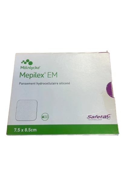 Pansement carré hydrocellulaire siliconé auto-fixant (7,5 cm x 8,5 cm) - Mepilex Border Flex EM