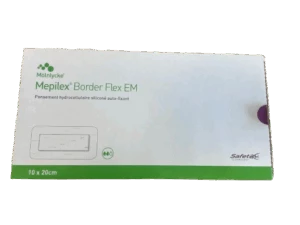 Pansement rectangle hydrocellulaire siliconé auto-fixant (10 cm x 20 cm) - Mepilex Border Flex EM