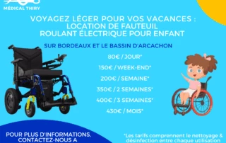 Fauteuil roulant électrique Invacare Esprit Action AA1 pour enfant à louer en région Bordelaise ou sur le Bassin d’Arcachon durant vos vacances