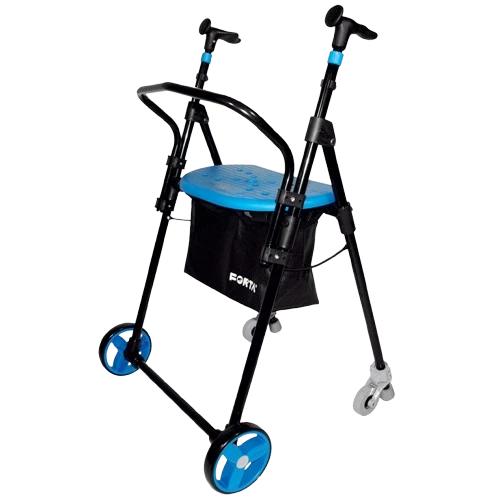Rollator 2 roues bleu, léger, et pliable : Air-on plus