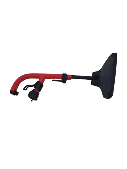Relève-jambe (palette fixe gauche 199 mm + potence 80° rouge rubis) de rechange pour fauteuil roulant manuel Action 1R, Action 2 NG, Action 3 NG, Action 4 NG, Spirea 4 NG, Action 5, pour fauteuil roulant électrique Esprit Action, Esprit Action 4 NG, AVIVA RX, Storm 4, TDX-SP2, TDX-SP2 NB et pour fauteuil roulant confort Azalea, Clematis Pro - Invacare