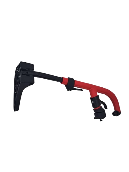 Relève-jambe (palette fixe gauche 199 mm + potence 80° rouge rubis) de rechange pour fauteuil roulant manuel Action 1R, Action 2 NG, Action 3 NG, Action 4 NG, Spirea 4 NG, Action 5, pour fauteuil roulant électrique Esprit Action, Esprit Action 4 NG, AVIVA RX, Storm 4, TDX-SP2, TDX-SP2 NB et pour fauteuil roulant confort Azalea, Clematis Pro - Invacare