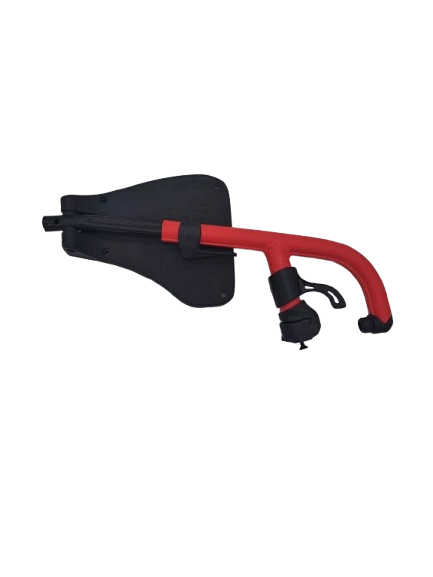 Relève-jambe (palette fixe gauche 199 mm + potence 80° rouge rubis) de rechange pour fauteuil roulant manuel Action 1R, Action 2 NG, Action 3 NG, Action 4 NG, Spirea 4 NG, Action 5, pour fauteuil roulant électrique Esprit Action, Esprit Action 4 NG, AVIVA RX, Storm 4, TDX-SP2, TDX-SP2 NB et pour fauteuil roulant confort Azalea, Clematis Pro - Invacare