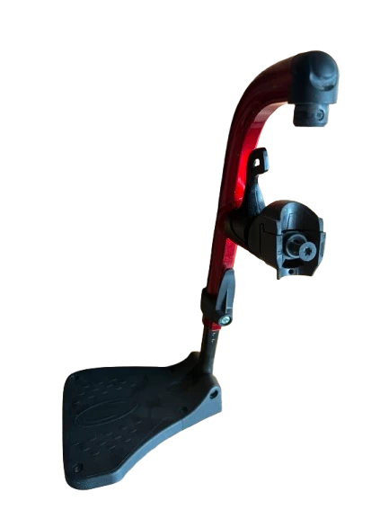 Potence 80° rouge de rechange avec palette droite fixe 174mm avec fixations pour fauteuil roulant manuel Action 3NG et fauteuil roulant électrique Esprit Action 4 NG - Invacare